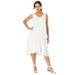 Plus Size Women's Linen Flounce Dress by Jessica London in White (Size 28 W)