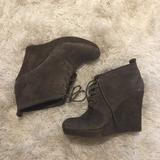 Jessica Simpson Shoes | Jessica Simpson Suede Wedge Booties | Color: Brown/Tan | Size: 10