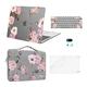 MOSISO Compatible with MacBook Air 13 inch Case 2022, 2021-2018 M1 A2337 A2179 A1932 Retina Display Touch ID, Plastic Peony Hard Shell &Bag &Keyboard Cover &Webcam Cover&Screen Protector, Grey