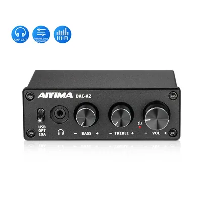 AIYIMA-Radiateur de réglage des basses et des aigus décodeur audio A2 fibre coaxiale USB