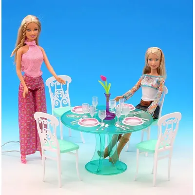 Ensemble de table à manger poupée Barbie meubles princesse accessoires de cuisine chaise