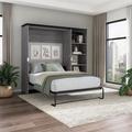 Hokku Designs Dallanara Storage Murphy Bed Wood in Gray | 83.6 H x 88.1 W x 20.2 D in | Wayfair 12C89C884FBC4932A3C1B29B46B88F61