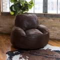 Big Joe Nestle Vegan Leather Bean Bag Lounge Chair Fade Resistant/Genuine Leather in Brown | 32 H x 46 W x 46 D in | Wayfair 1133398E