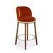 Marie Burgos Design Alma Counter & Bar Stool Wood/Upholstered/Velvet in Red/Gray | 37 H x 18 W x 20 D in | Wayfair SQ8741097