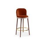 Marie Burgos Design Alma Counter & Bar Stool Wood/Upholstered/Velvet in Red/Yellow | 39 H x 18 W x 20 D in | Wayfair SQ9435543