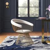 Willa Arlo™ Interiors Bryana Velvet Windsor Back Arm Chair Upholstered/Velvet in Yellow/Brown | 28 H x 28 W x 23 D in | Wayfair