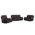 Red Barrel Studio® Trower Reclining 3 Piece Living Room Set Faux Leather in Brown | 41 H x 89 W x 40 D in | Wayfair Living Room Sets