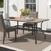 Lark Manor™ Alphild Steel Dining Table Metal in Brown | 30 H x 61.5 W x 38 D in | Outdoor Dining | Wayfair 35C5E3F56D9649FEBD38528B8459F1DC