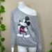 Disney Sweaters | Disney Mickey Oversized Off Shoulder Gray Sweater | Color: Black/Gray | Size: Lj