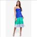 J. Crew Dresses | J Crew 100% Silk Jackaroo Shantung Dress Ombr | Color: Blue/Green | Size: 00