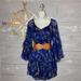 Free People Dresses | Free People Boho Mini Ruffle Dress | Color: Blue | Size: M