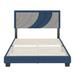 Latitude Run® Boyd Sail Away Linen Platform Bed Upholstered/Linen in Gray/Blue | 47.5 H x 64.2 W x 86 D in | Wayfair