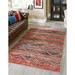 Red 91 x 91 x 0.16 in Indoor Area Rug - Bungalow Rose Geometric Area Rug Chenille, Cotton | 91 H x 91 W x 0.16 D in | Wayfair