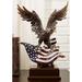Alcott Hill® Ebros Wings Of Glory Bald Eagle Clutching On Star Spangled Banner American Flag Statue In Electroplated Finish w/ Gallery Base 13" Tall Freed Resin | Wayfair