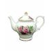 Rosdorf Park Baigh Pink & Red Roses Teapot Porcelain China/Ceramic in Green/Pink/White | 8 H x 8 W x 7 D in | Wayfair