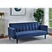 George Oliver Daundry 72" Wide Velvet Tight Back Convertible Sofa Velvet in Blue | 30.25 H x 72 W x 34.6 D in | Wayfair