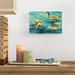 Bayou Breeze Sea Turtles by Julia Purinton - Wrapped Canvas Painting Print Canvas in Blue/Green | 8 H x 12 W x 1.25 D in | Wayfair