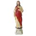 The Holiday Aisle® Javonte Sacred Heart Of Jesus Statue Resin/Plastic in Brown/Red | 45 H x 11 W x 11 D in | Wayfair