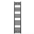 Myhomeware 400mm Wide Black Flat Straight Heated Bathroom Towel Rail Radiator For Central Heating Stylish Designer (Alyssa 400 / 1600mm Black Flat)