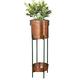 Dibor Tall Plant Pot on Stand Large Free Standing Indoor Flower Pot Planter (Copper)