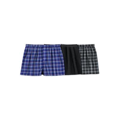 Men's Big & Tall Woven Boxers 3-Pack by KingSize in Dark Plaid Assorted (Size 7XL)