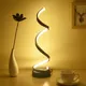 Lampe LED en spirale incurvée lumière blanche chaude à intensité réglable pour Table de chevet