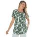 Plus Size Women's Knit Henley Tunic by Woman Within in Pine Tropical (Size 3X)