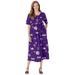Plus Size Women's Stamped Empire Waist Dress by Woman Within in Radiant Purple Stamped Print (Size 1X)
