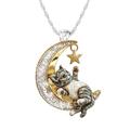 The Bradford Exchange 'Reach For The Stars' Diamond Ladies’ Pendant – A unique pet-inspired necklace handcrafted from rhodium-platinum with 18-carat gold-plated accents and a genuine diamond
