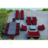 Ebern Designs Pavior Wicker Seating Group Synthetic Wicker/All - Weather Wicker in Black | Outdoor Furniture | Wayfair