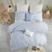 Latitude Run® Kazi Cotton Jacquard Duvet Cover Set w/ Euro Shams & Throw Pillows Cotton in Blue | Wayfair 569ABC6672644BFD87B8E1601E121B5E