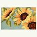 0.25" x 34" L X 22" W Kitchen Mat - August Grove® Sunflower Field 0.25 x 22.0 W in blue/yellow, Polyester | 0.25" H X 34" L X 22" W | Wayfair