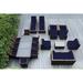 Ebern Designs Pavior Wicker Seating Group Synthetic Wicker/All - Weather Wicker in Blue/Brown | Outdoor Furniture | Wayfair