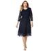 Plus Size Women's Lace Fit & Flare Dress by Jessica London in Navy (Size 24 W)