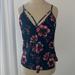 Free People Tops | Free People Black Floral Top | Color: Black/Pink | Size: Xs