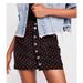 Free People Skirts | Free People Corduroy Black Floral Mini Skirt | Color: Black/Red | Size: Xs