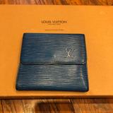 Louis Vuitton Bags | Authentic Mint Louis Vuitton Epi Leather Wallet | Color: Blue | Size: Os