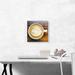 ARTCANVAS Espresso Coffee Cup Coffee Shop Decor - Wrapped Canvas Photograph Print Canvas, Wood in Brown/White | 12 H x 12 W x 1.5 D in | Wayfair