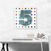 ARTCANVAS Fun Polka Dots Number 5 Five Numeral - Wrapped Canvas Textual Art Print Canvas, Wood in Green/Pink/White | 18 H x 18 W x 0.75 D in | Wayfair