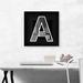 ARTCANVAS Modern Black White Alphabet Letter A - Wrapped Canvas Textual Art Print Canvas, Wood in Black/Gray/White | 18 H x 18 W x 1.5 D in | Wayfair