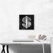 ARTCANVAS Modern Black White Alphabet Dollar Sign Symbol - Wrapped Canvas Textual Art Print Canvas, in Black/Gray/White | Wayfair