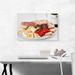 ARTCANVAS Food Plater w/ Cheese Meat Bread & Wine Diner Restaurant Decor - Wrapped Canvas Photograph Print Canvas, in Green/Red | Wayfair