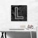 ARTCANVAS Modern Black White Alphabet Letter L - Wrapped Canvas Textual Art Print Canvas, Wood in Black/Gray/White | 18 H x 18 W x 0.75 D in | Wayfair