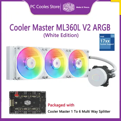 Refroidisseur d'eau de processeur Cooler Master ML360L V2 ARGB White Edition refroidissement par