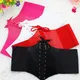 Ceinture noire en cuir PU souple pour femme ceinture élastique Ultra Cummerbunds corset mince