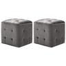 vidaXL Pouf 2 Stk. Grau 30x30x30 cm Samtstoff