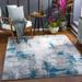 Bugho 7'10" x 10'2" Modern Contemporary Bohemian Abstract Silver/Royal Denim/Slate/Dark Gray/Smoke/Medium Gray/Denim/Cream/Ink Blue/Teal Area Rug - Hauteloom