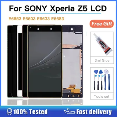 Ensemble écran tactile LCD avec châssis 100% pouces pour Sony Xperia Z5 E6653 E6603 E6633 5.2
