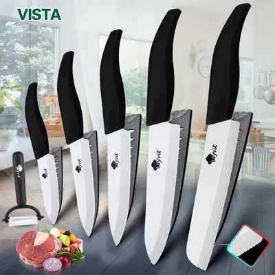 Couteaux de cuisine en céramique 3 4 5 6 pouces couteaux de Chef ensemble de cuisine + éplucheur