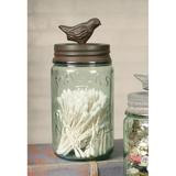 Pint Mason Jar With Songbird Lid - Green/Rust - CTW Home Collection 360302GR